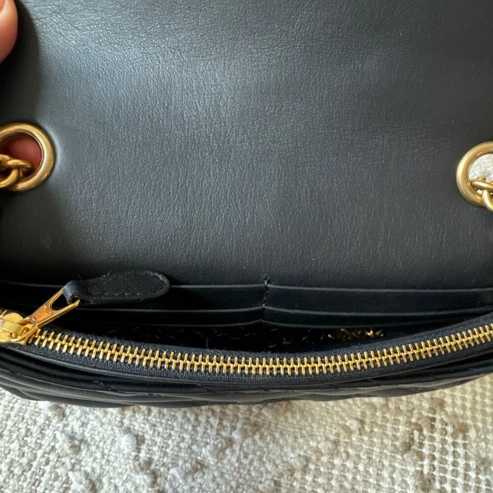 Balenciaga Calfskin Logo Matelasse Chain Strap Blanket Reporter XS Black NWT - Picture 14 of 16